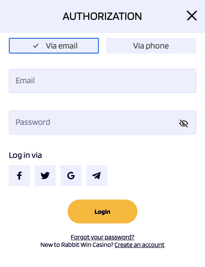 Rabbitwin casino Login